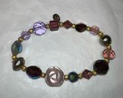 Vintage Cookie Lee Lamp Glass Bead Stretch Bracelet