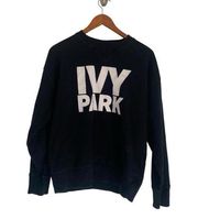 Ivy Park Black Crewneck Sweatshirt White Letter Logo Size S