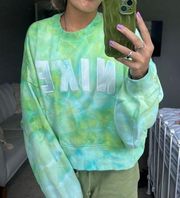 Nike tie dye  cropped crewneck