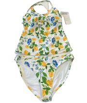 OLD NAVY Scoop neck tankini with x back NEW Size XS Lemon print