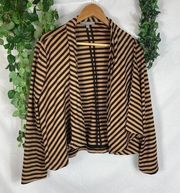Ny Collection striped open face cardigan XL