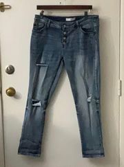 KanCan Los Angeles Estilo Distressed Button Fly Jean Size 15/31