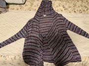 Charlotte Russe Striped Hooded Cardigan