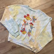 Disney Tie-Dye Sweatshirt Mickey, Minnie ,Donald, Daisy, Pluto & Goofy Sz M(7-9)