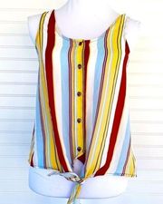 Pink Rose Colorful striped Sleeveless top Small