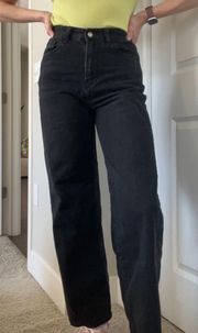 black wide leg jeans