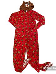 Onesie Pajamas Reindeer Hood Large