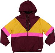 Pink Jacket Full Zip Sherpa Lined Colorblock Windbreaker