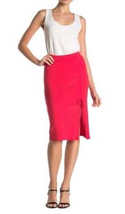 Velvet Torch Ruched MIDI Skirt Coral Size Medium NEW