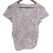 Isabel Maternity by Ingrid & Isabel Pink Tie-Dye Short Sleeve V-Neck T- Shirt M