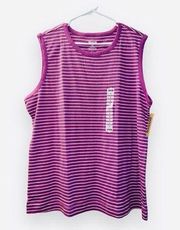 Duluth Trading Co. NWT Pink White Stripe Sleeveless Longtail T Tank Top size XXL