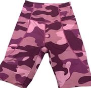 TKO Burgundy Athletic Camo Biker Shorts - Medium