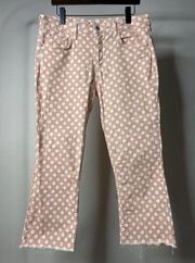 Pilcro High Rise Bootcut Polka Dot Jeans Orange White Women's 31 *Puckering*