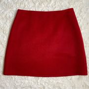 Club Monaco Red Wool Blend Mini Skirt Size 8