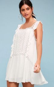 Priscilla White Crochet Mini Dress