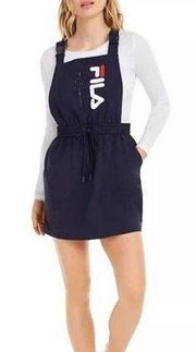 Navy Queen Overalls Dress Nylon Streetwear Spell out