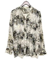 Maje Silk Long Sleeve Printed Blouse Women’s Size 3 or L