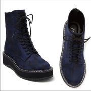 NWT Kendall & Kylie Navy Camo Hunting Combat Boot