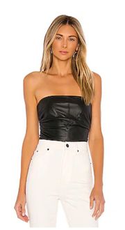 Revolve Leather Strapless Corset Top