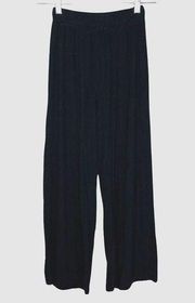 Divided Pants Womens XS Black Ribbed Wide Leg Cropped Comfy Basic Minimalist