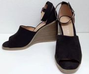 Madden girl garland wedge sandal black Suede Size 6‎