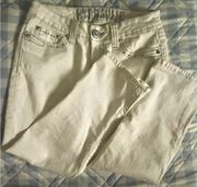 NWOTS~ White Hydraulic skinny crop jeans with metallic emblems on the re~end