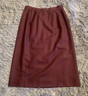 elegant vintage 90s  maroon pencil skirt