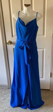 Med  Blue Wide Leg Romper