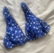Blue Floral Bikini Top NWT