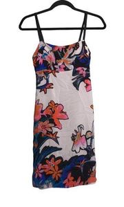 Nanette Lepore Womens Tropical Tease Sheath Dress White Floral Lined Mini USA 0