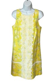 8 Sleeveless Floral Embroidered Cotton Lace Crochet Shift Dress Zipper