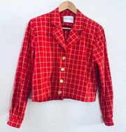 Vintage Doncaster red striped button up blazer jakcet size 6