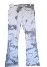 J2 Joe’s Jeans White Gray Tie Dye Bootcut Flare Jeans Size 27