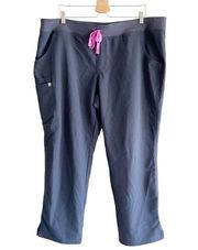 Figs Technical Womens High Waisted Kade Medical Scrubs Pants Size XXL P Gray