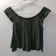 Pacsun Green Off the Shoulder Top