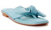 Time and Tru Light Blue Thong Memory Foam Sandals w/Bow Women’s Size 10