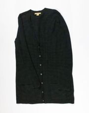 Michael Kors Super Cashmere Lightweight Knit Button Front Cardigan Sweater Black	$450.00	480	Sweaters	Cardigans	Michael Kors Collection																				