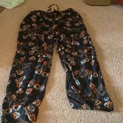 Black rain large stretchy pants