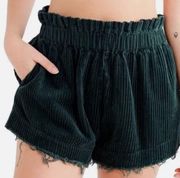 Urban outfitters corduroy frayed pull on shorts high rise