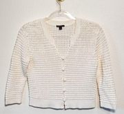 Lafayette 148 Knit Bubble Cardigan 3/4 Sleeve Sweater Size S