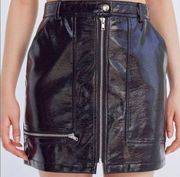 Silence + Noise UO Faux Patent Leather Zip Skirt S