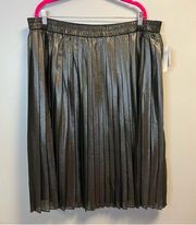 Liz Claiborne Career Skirt Gunmetal Gray Sparkly Pleated Skirt Sz XXLT NWT