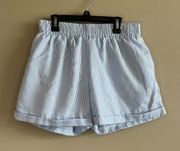 Umgee Women’s Blue White Striped Boxer Shorts Large