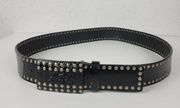 Ralph Lauren Womens Belt Black XL 45" Leather Studded Embossed Western Rodeo