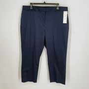 Charter Club Pants NEW Women Sz 16 Classic Fit Crop Tummy Slimming Intrepid Blue