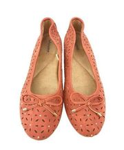 *New White Mountain Cliffs by Cate Perforated Ballet Flats Womens 10W Brown Shoe