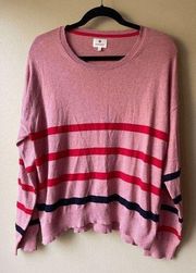 Sundry Women's Wool Cashmere Blend Striped Pullover Sweater Size 4 / XL