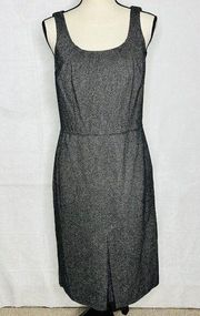 Ann Taylor Women's Dress Wool Silk Blend Black Tweed Size 6 Sleeveless Stretch