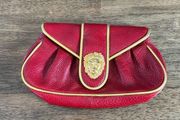 Dooney & Bourke‎ Hayden Panettiere Red and Gold Leather Clutch