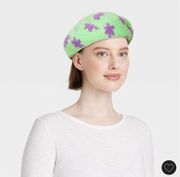 Wild Fable Women’s Mint Green Floral Knit Beret One Size